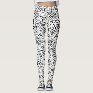 Prickig svartvit damasker leggings