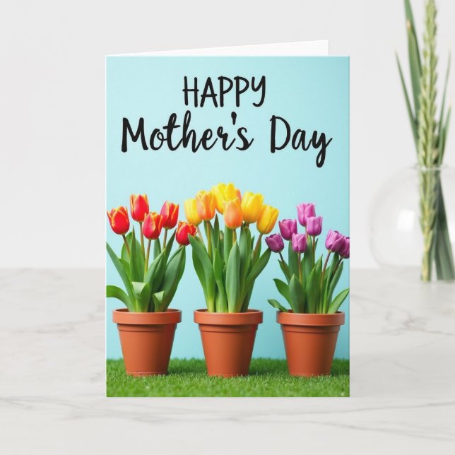 Prickig vårblomsterkort kort (Framsida)