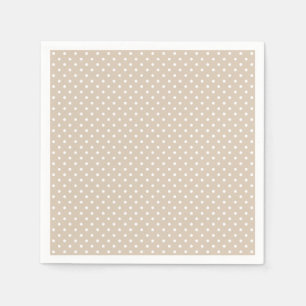 Prickiga beige och vita baby shower pappersservett
