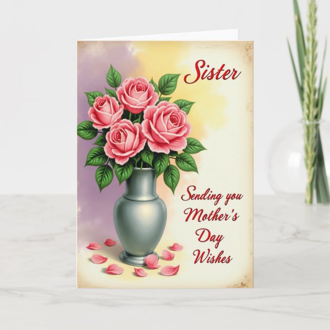 Prickiga Blommiga Rosor Kort (Framsida)