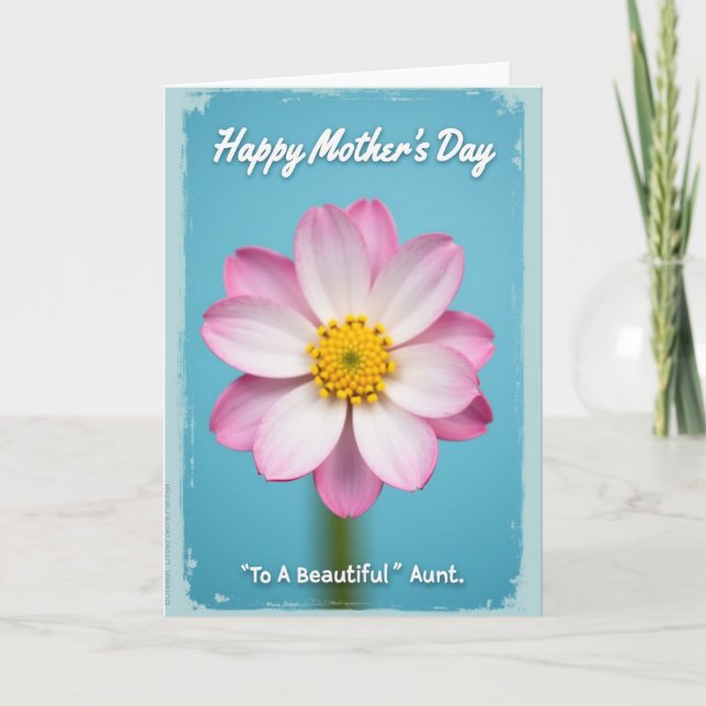 Prickiga Blommor Azurblå Kort (Framsida)