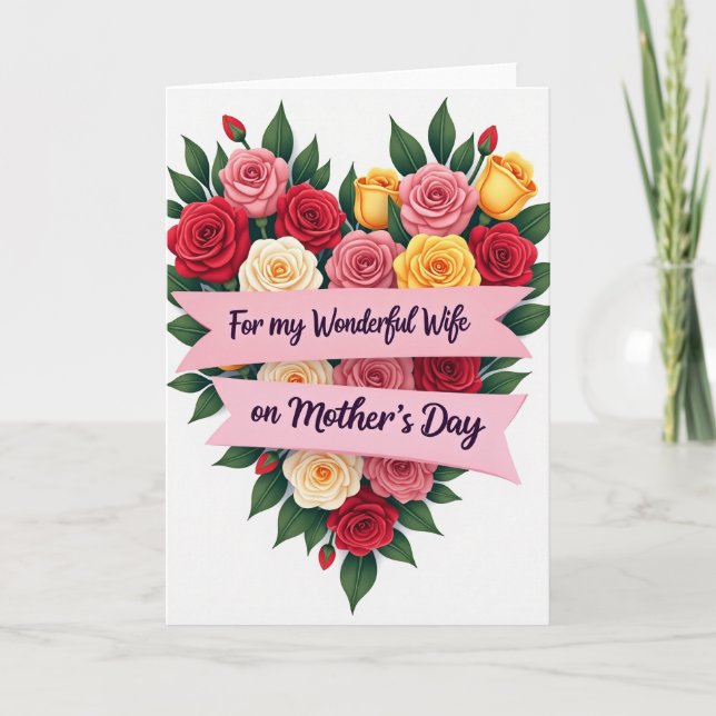 Prickiga Blommor Till Min Fru Mors Dag Kort (Framsida)