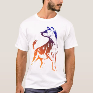 Prickiga Hyenablått Gradated förstörd T Tee Shirt