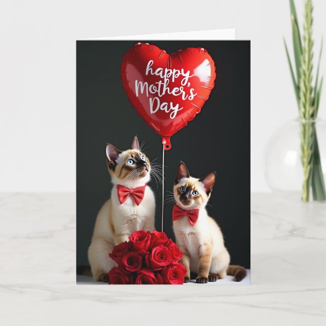 Prickiga Katter Ballongkort Kort (Framsida)