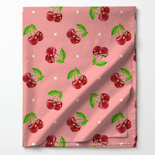 Prickiga körsbär på rosa tyg