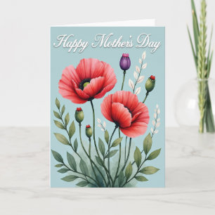 Prickiga poppy blommorkort kort