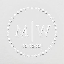 Prickiga punkter Rund ram Två initialer Bröllopsmo