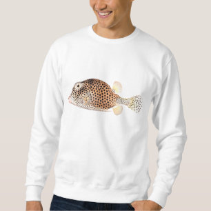 Prickigt tryck för Trunkfishvintagefisk Lång Ärmad Tröja
