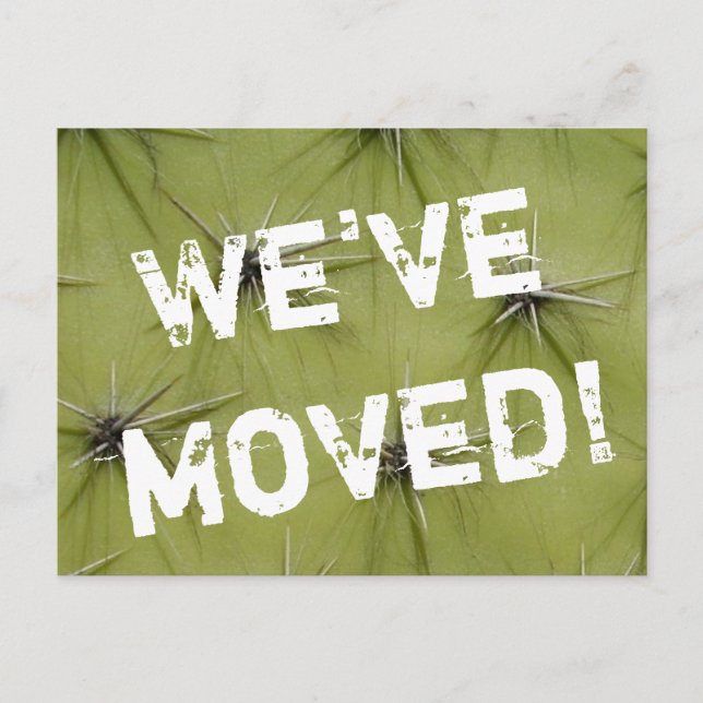 Prickley cactus flytta vycards meddelande vykort (Framsida)