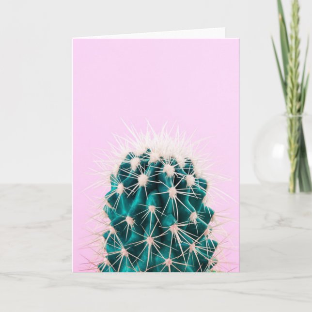 Prickley Cactus på Rosa Kort (Framsida)