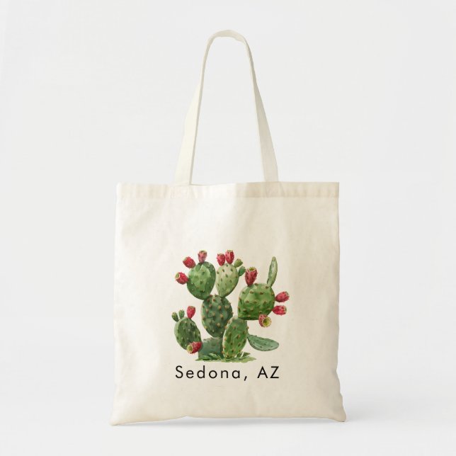 Prickley Pear Cactus Desert Design Tygkasse (Framsidan)