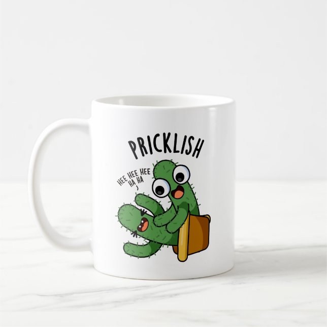 Pricklish Funny Cactus Puns Kaffemugg (Vänster)