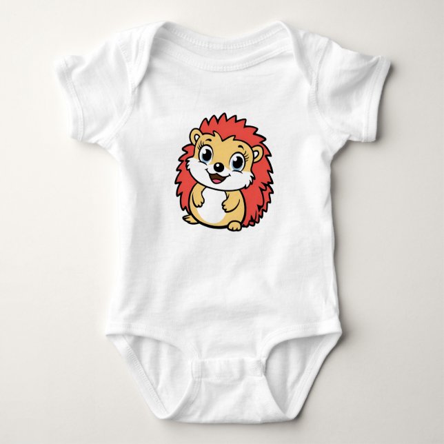 Prickly Cute Hedgehog Snugglesuit T Shirt (Framsida)