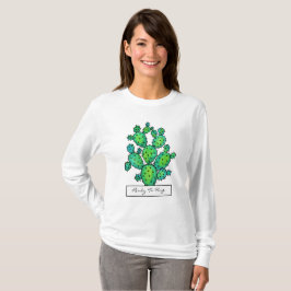 Prickly kaktus för ursnygg vattenfärg t-shirt