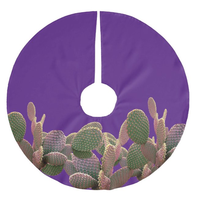 Prickly Pear Cactus Desert Julens Lila Julgransmatta Borstad Polyester (Framsidan)