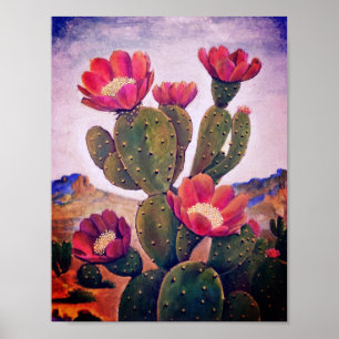 Prickly Pear Cactus in Sonoran Desert Poster