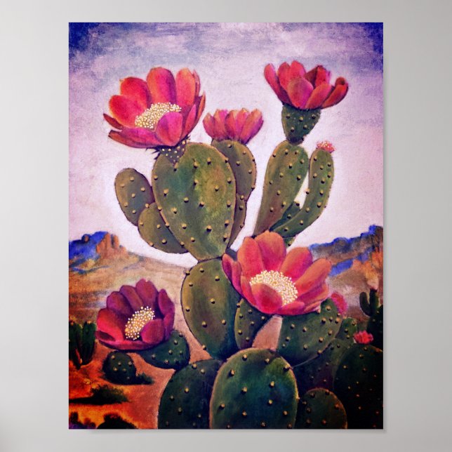 Prickly Pear Cactus in Sonoran Desert Poster (Framsidan)
