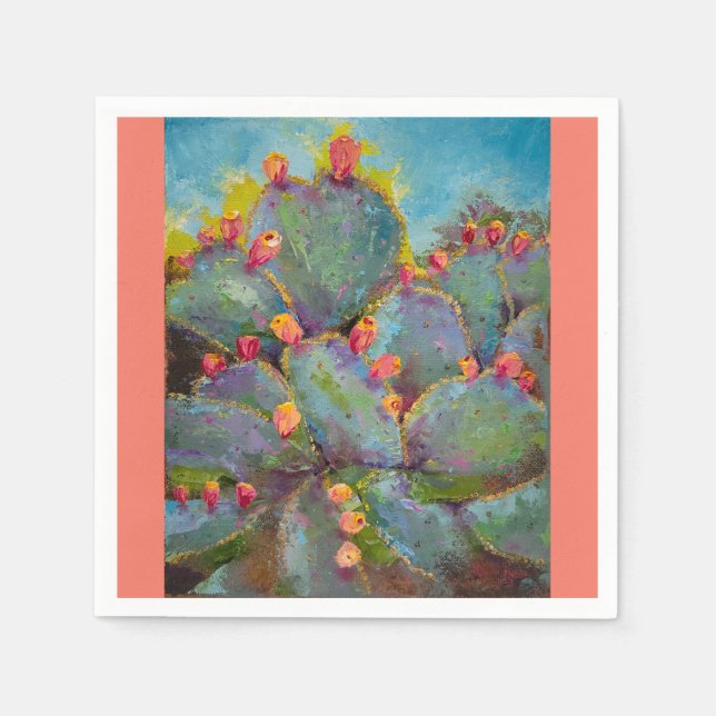 Prickly Pear Cactus papper Dragnapkin Pappersservett (Framsidan)