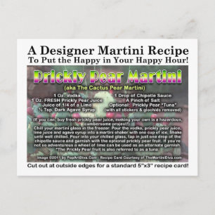 Prickly Pear Cactus Pear Martini Recipe-vykort Vykort