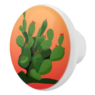 Prickly Pear Desert Sunset Door Knob Knopp