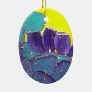 Prickly Pear för öken med frukt Julgransprydnad Keramik