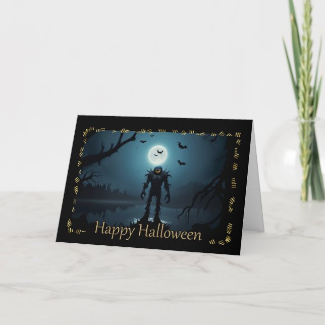 Prickly Swamp Monster Halloween-kort Kort (Framsida)