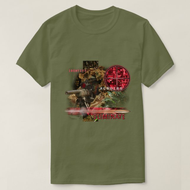 Prickskytte Identifiera Förvärva Eliminera T Shirt (Design framsida)