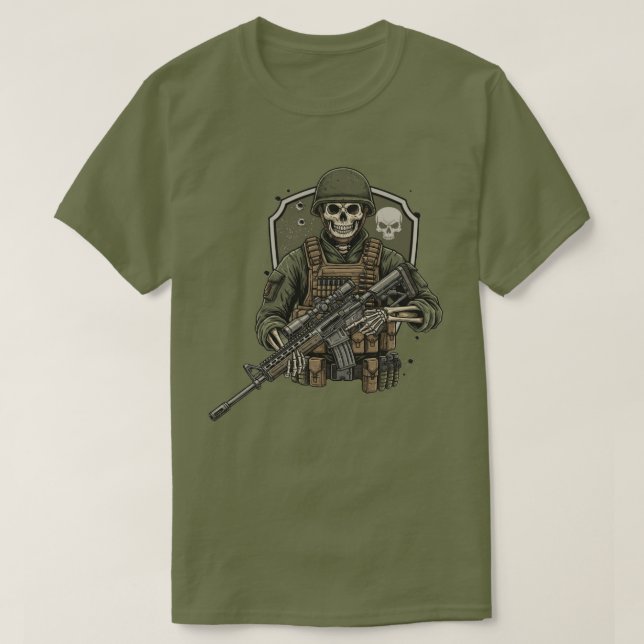 Prickskytte Skelett T Shirt (Design framsida)