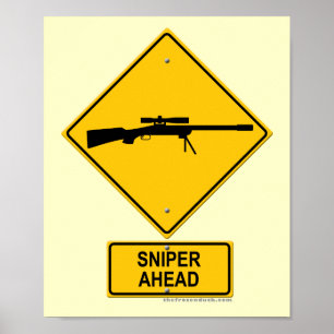 Prickskytten som varnar framåt, undertecknar poster