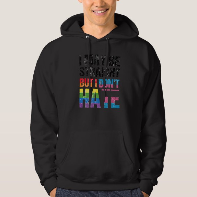 Pride Allyship hatar inte att jag kan vara Rak, me Hoodie (Framsida)