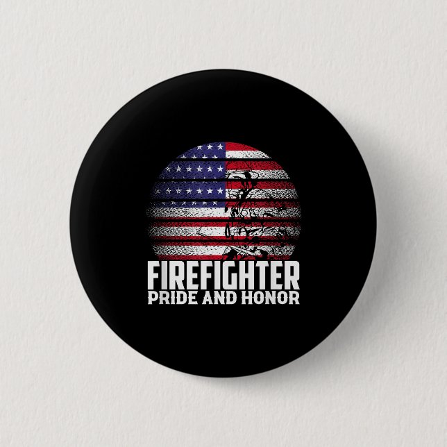 Pride And Honor Fireman Gift Proud Firefighter Quo Knapp (Framsida)