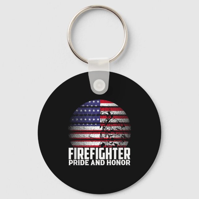 Pride And Honor Fireman Gift Proud Firefighter Quo Nyckelring (Framsida)