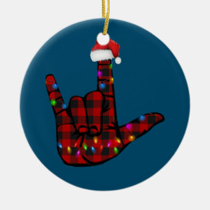 Pride ASL God jul Sign Language Play Julgransprydnad Keramik
