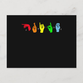 Pride ASL LGBTQ Sign Language Vykort