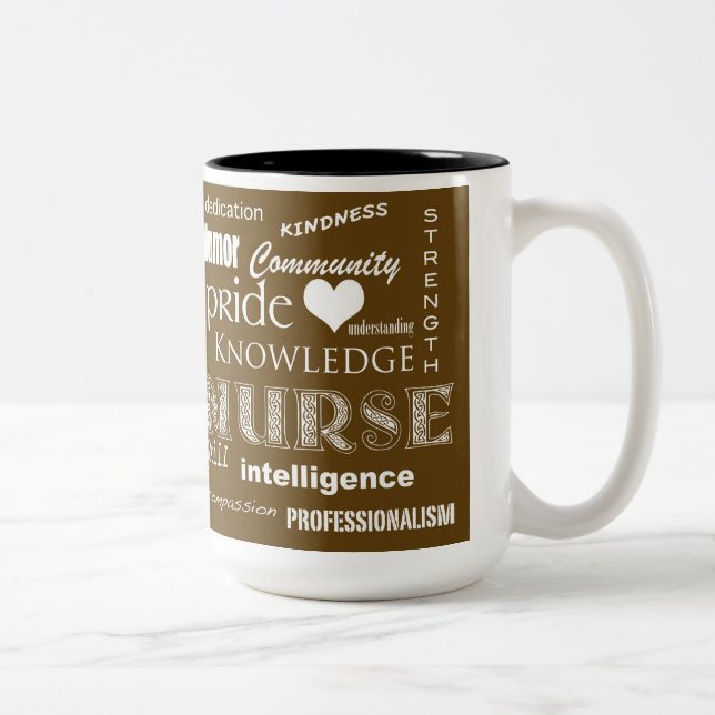 Pride-attribut för sjuksköterska/brunt Två-Tonad mugg (Höger)