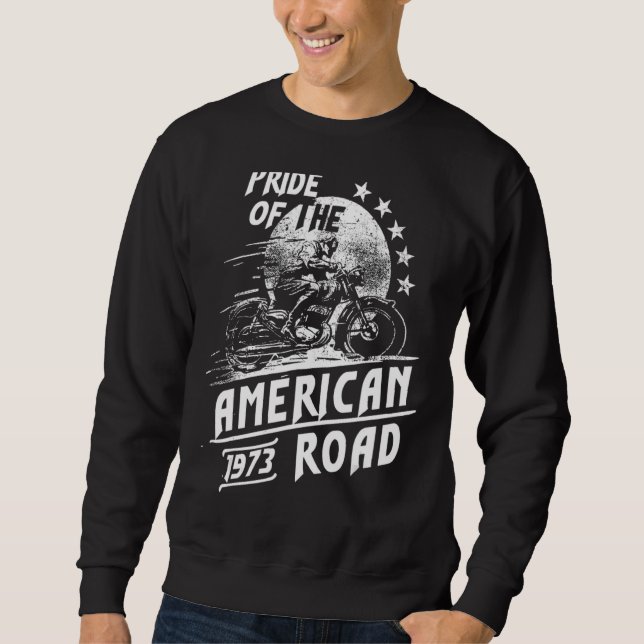 Pride av den amerikanska motorcykelvägen 1973 lång ärmad tröja (Framsida)
