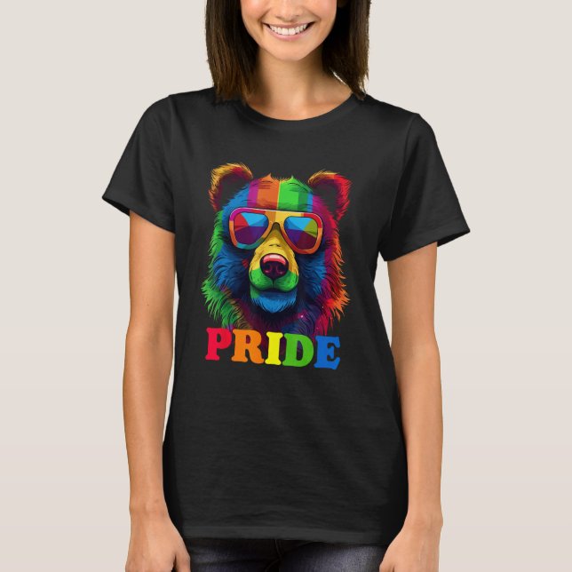 Pride av HBT Cute Bear Gay pride LGBTQ Rainbow Fla T Shirt (Framsida)