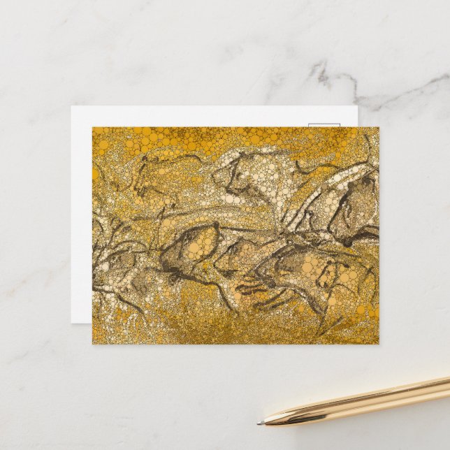 Pride av Lejon, oändliga prickar - efter Chauvet-g Vykort (Fram/Back In Situ)