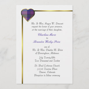 Pride av Scotland Plaid Heart Wedding bjudande Inbjudningar