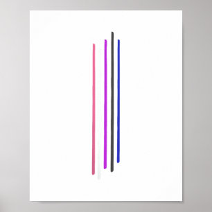 Pride av subtle Genderfluid Flagga GenderFluid Poster