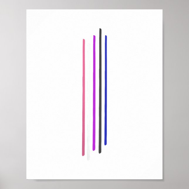 Pride av subtle Genderfluid Flagga GenderFluid Poster (Framsidan)
