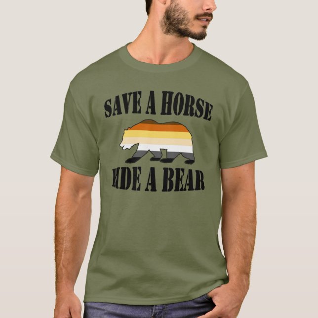 Pride av växellåda Rädda en häst Ride A Bear Tee Shirt (Framsida)