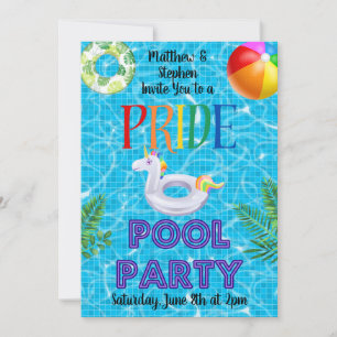 PRIDE Bassäng Party Inbjudningar