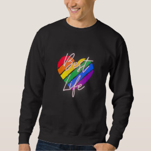 Pride Bästa Liv Gay Lqbtq Regnbåge Värme Allierad Lång Ärmad Tröja