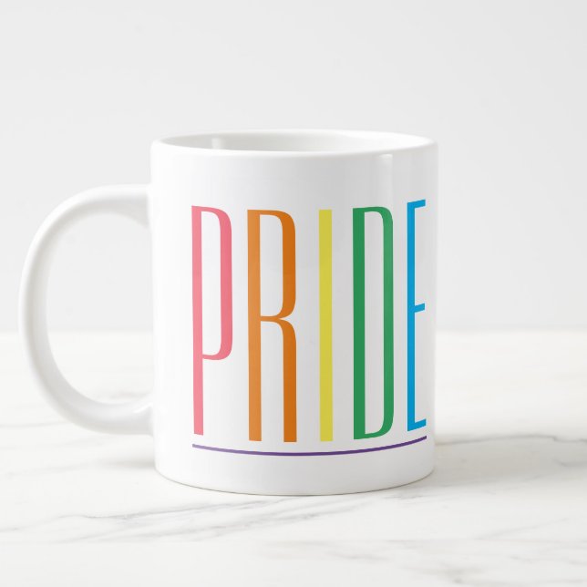PRIDE Big White Ceramic Mugg Jumbo Mugg (Vänster)