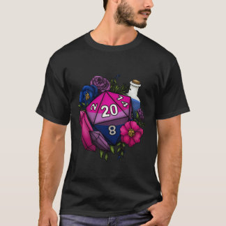 Pride Bisexual D20 Tabletop RPG-spel Dice Sticke T Shirt