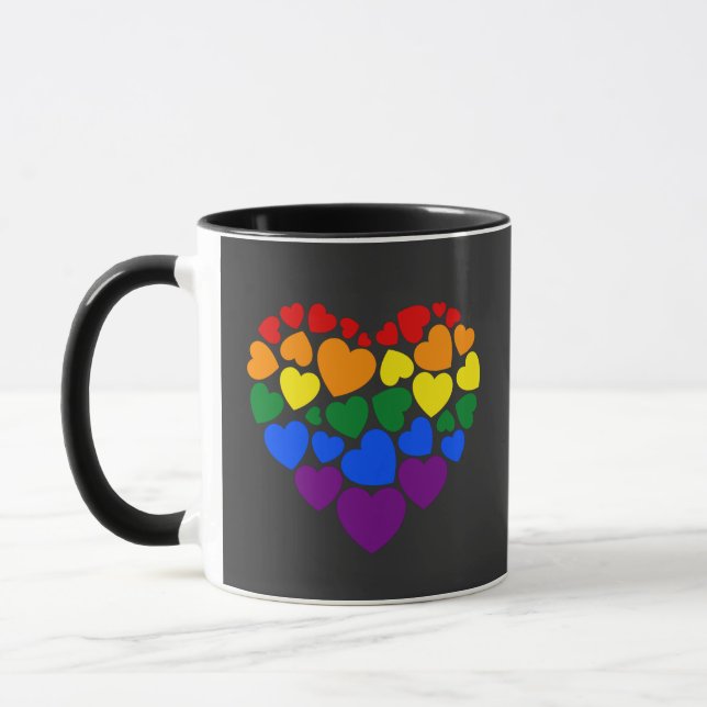 Pride-bögregat färg hjärta för kärlek mugg (Vänster)
