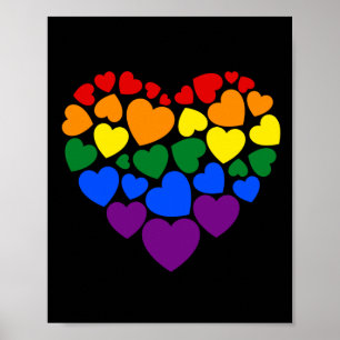 Pride-bögregat färg hjärta för kärlek poster