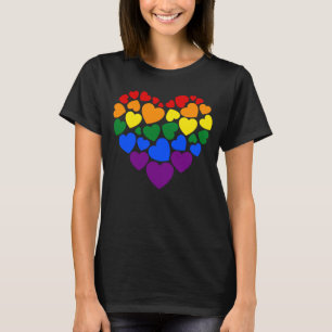 Pride-bögregat färg hjärta för kärlek t shirt