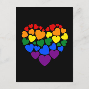 Pride-bögregat färg hjärta för kärlek vykort